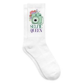 Selfie Queen – Kamera Blumen Fotografie Geschenk - Tennissocken - Weiß - Rechts