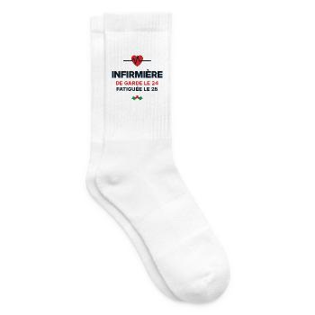 Krankenschwester im Dienst zu Weihnachten – Krankenschwestergeschenk - Tennissocken - Weiß - Rechts
