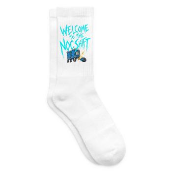 Welcome To The NOC Shift Typografie Pflege RN - Tennissocken - Weiß - Rechts