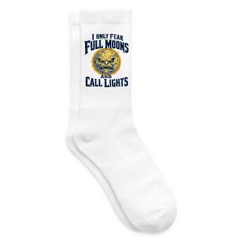 I Only Fear Full Moons Pflege Nachtschicht - Tennissocken - Weiß - Rechts