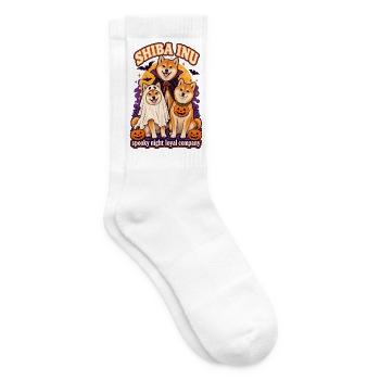 Spooky Night Loyal Company – Shiba Inu Halloween - Tennissocken - Weiß - Rechts