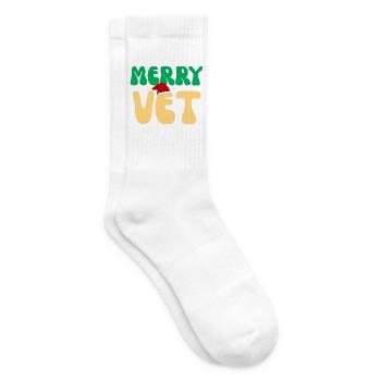 Süßes fröhliches Veterinär-Weihnachten-Vet-Tech-Geschenk - Tennissocken - Weiß - Rechts