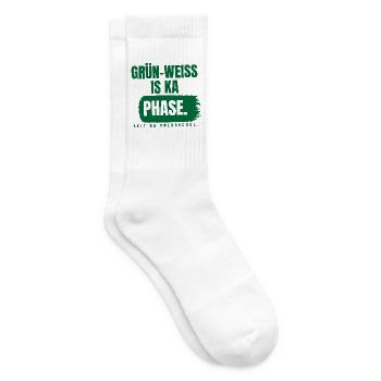 Grün-Weiß is ka Phase - Tennissocken - Weiß - Rechts