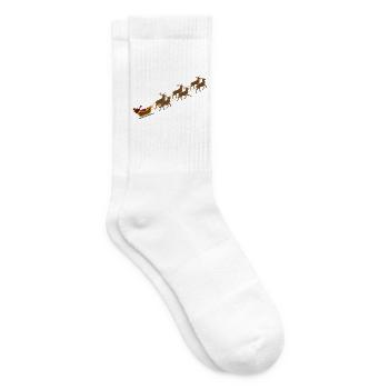 Weihnachtsschlitten - Tennissocken - Weiß - Rechts