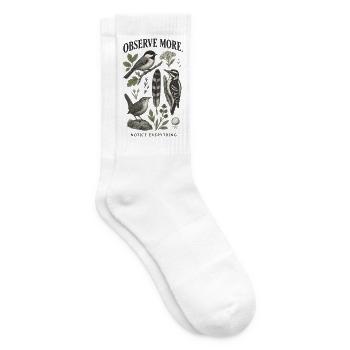 Observe More Notice Everything Garten - Tennissocken - Weiß - Rechts