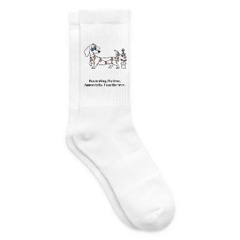 Der Dackel wird zum Weihnachtsbaum - Tennissocken - Weiß - Rechts