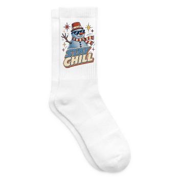 Stay Chill – Retro Schneemann Weihnachten - Tennissocken - Weiß - Rechts