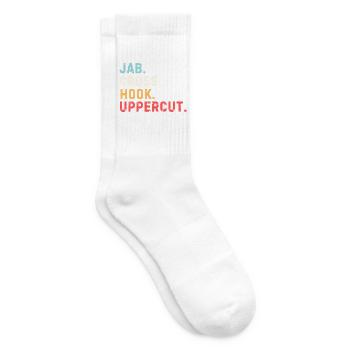 Lustiger Boxliebhaber Jab Cross Hook Uppercut - Tennissocken - Weiß - Rechts