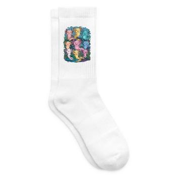 Bunte Glückliche Axolotl - Tennissocken - Weiß - Rechts