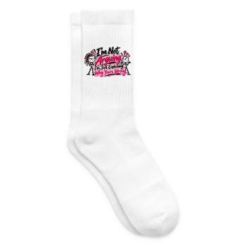 Ich streite nicht – Ich habe einfach recht! - Tennissocken - Weiß - Rechts