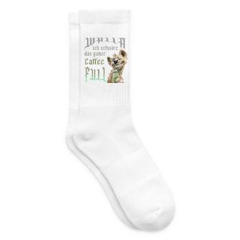 Hund Caffe full - Tennissocken - Weiß - Rechts