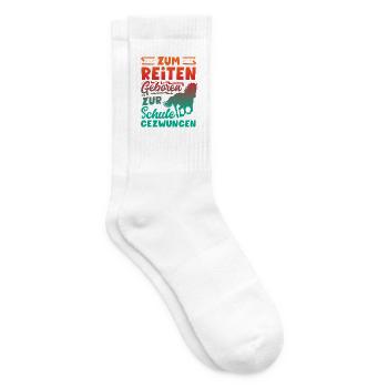Lustiges Pferdemädchen & Reiter Spruch Geschenke - Tennissocken - Weiß - Rechts