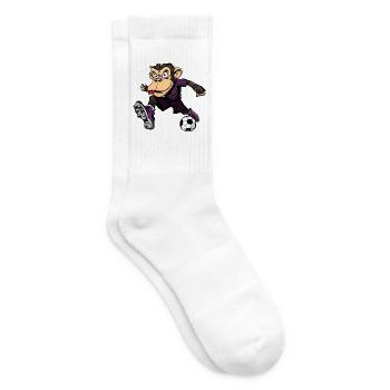 Affen Fussball / Fussballer Affe - Tennissocken - Weiß - Rechts