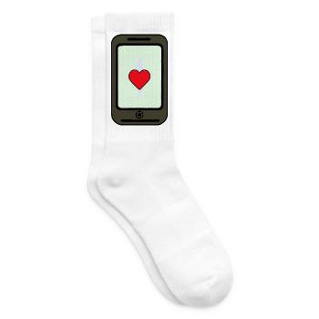 Smartphone mit Herz Liebe - Tennissocken - Weiß - Rechts