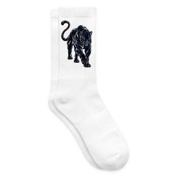 Schwarzer Panther - Tennissocken - Weiß - Rechts