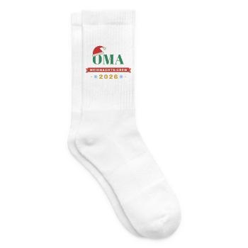 Oma – Weihnachts-Crew 2026 Partnerlook - Tennissocken - Weiß - Rechts