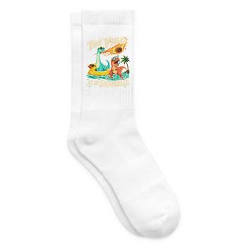 Comic Dinosaurier Die Stimmung ist im Chaos - Tennissocken - Weiß - Rechts