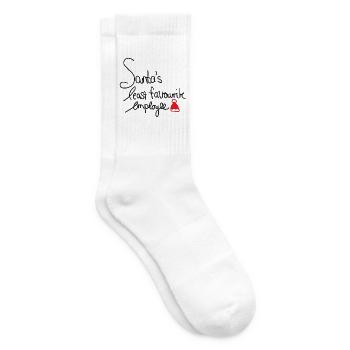 Santa's Least Favourite Employee – Weihnachtshumor - Tennissocken - Weiß - Rechts