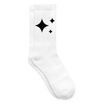 Funkelnde Sterne - Glitzer - Tennissocken - Weiß - Rechts