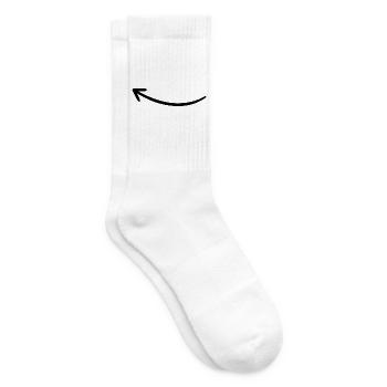 Pfeil nach links - geschwungen, handgezeichnet - Tennissocken - Weiß - Rechts