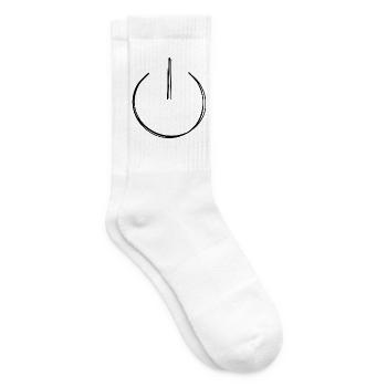 Einschalter handgezeichnet - Tennissocken - Weiß - Rechts