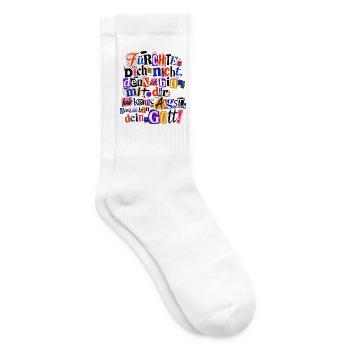 Jahreslosung 2027 Fürchte dich nicht Jesaja 41,10 - Tennissocken - Weiß - Rechts