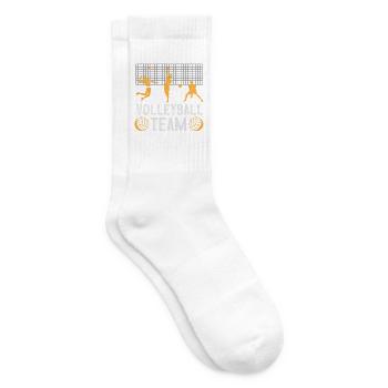 Volleyball Team – Spieler Silhouetten Orange - Tennissocken - Weiß - Rechts