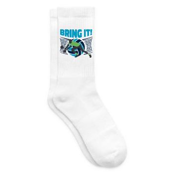 Bring It! Volleyball Annahme am Netz Blau - Tennissocken - Weiß - Rechts