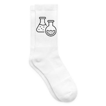 Symbol der Chemie-Laborflaschen-Linie - Tennissocken - Weiß - Rechts