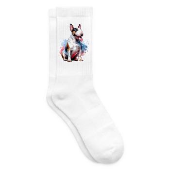 Bullterrier Geschenk - Tennissocken - Weiß - Rechts