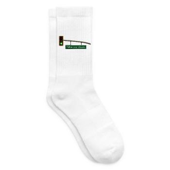 Follow Your Dreams – Ampel Motivation Geschenk - Tennissocken - Weiß - Rechts