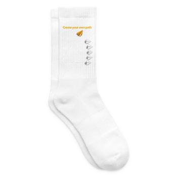 Create Your Own Path – Motivation Papierflieger - Tennissocken - Weiß - Rechts