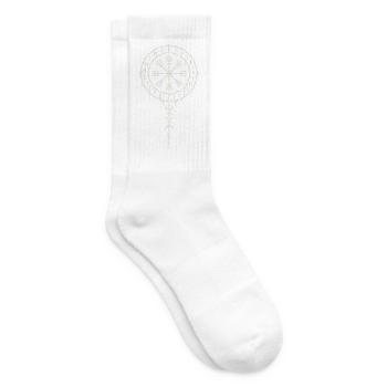 Ægishjálmur mit Runenstab in Hexentinte - Tennissocken - Weiß - Rechts