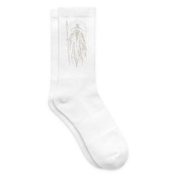 Odin der Wanderer mit Speer und Runenbogen - Tennissocken - Weiß - Rechts