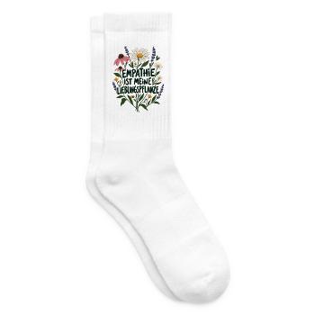 Empathie ist meine Lieblingspflanze Anti Hass - Tennissocken - Weiß - Rechts