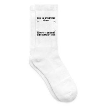 Gästebuch 50. Geburtstag zum Unterschreiben - Tennissocken - Weiß - Rechts