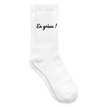 STREIK. DEMONSTRATION. ARBEIT. HUMOR. LUSTIG - Tennissocken - Weiß - Rechts