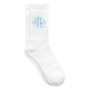 IHS Signal – Cyan & Koralle (vorne) - Tennissocken - Weiß - Rechts