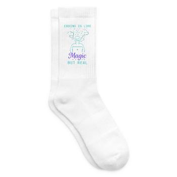 Coding Is Like Magic But Real - Tennissocken - Weiß - Rechts