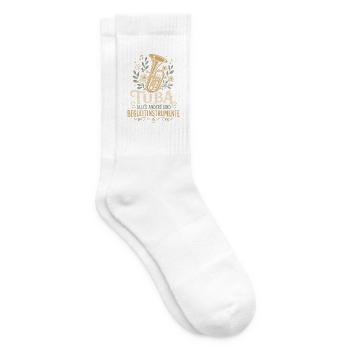 Tuba Witz Spruch Tubist Musiker - Tennissocken - Weiß - Rechts