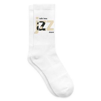Talk Less Jazz More – Jazz Musik Design - Tennissocken - Weiß - Rechts