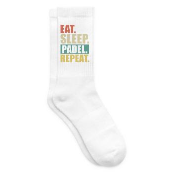 Essen, schlafen, Padel wiederholen, Tee wiederholen. - Tennissocken - Weiß - Rechts