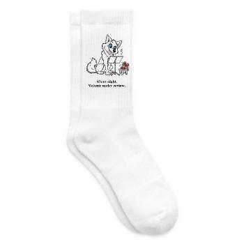 Christmas Wolf probt ein sehr lautes Lied. - Tennissocken - Weiß - Rechts