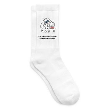 Christmas Rabbit schätzt eine Schneekugel - Tennissocken - Weiß - Rechts