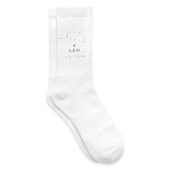 Sternzeichen Löwe – echte Sternkarte - Tennissocken - Weiß - Rechts
