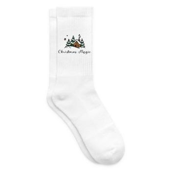 Christmas Magic – Winterliches Weihnachtshaus - Tennissocken - Weiß - Rechts