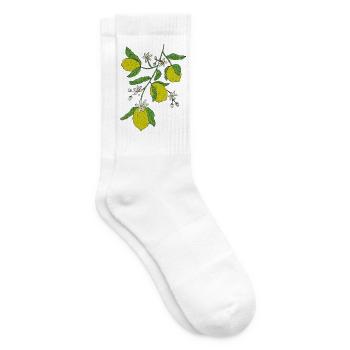 Zitronenzweig Glitzerdesign - Tennissocken - Weiß - Rechts