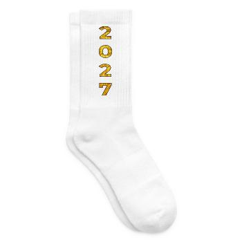 Jahrgang 2027 Jahreszahl - Tennissocken - Weiß - Rechts