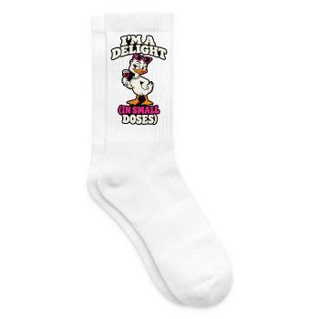 Ich bin ein Vergnügen in kleinen Dosen frechen Entenwein - Tennissocken - Weiß - Rechts