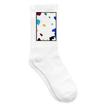 Abstraktes Konfetti auf weißer Leinwand - Tennissocken - Weiß - Rechts
